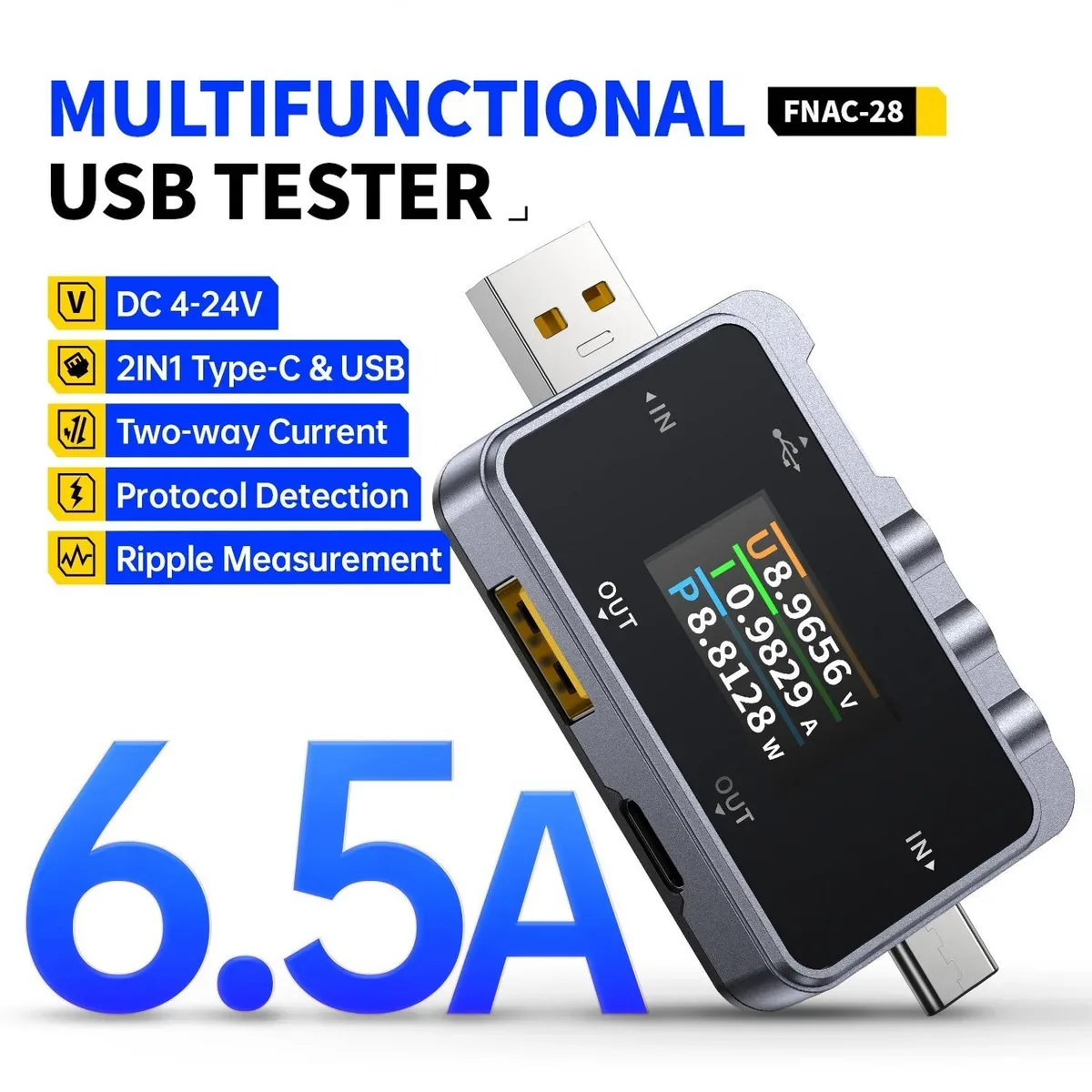 نمای دیگر تستر USB Type-C فینرسی مدل FNAC-28