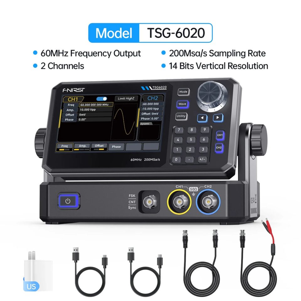 مولد سیگنال  FNIRSI TSG6020 دو کاناله، ۶۰ مگاهرتز