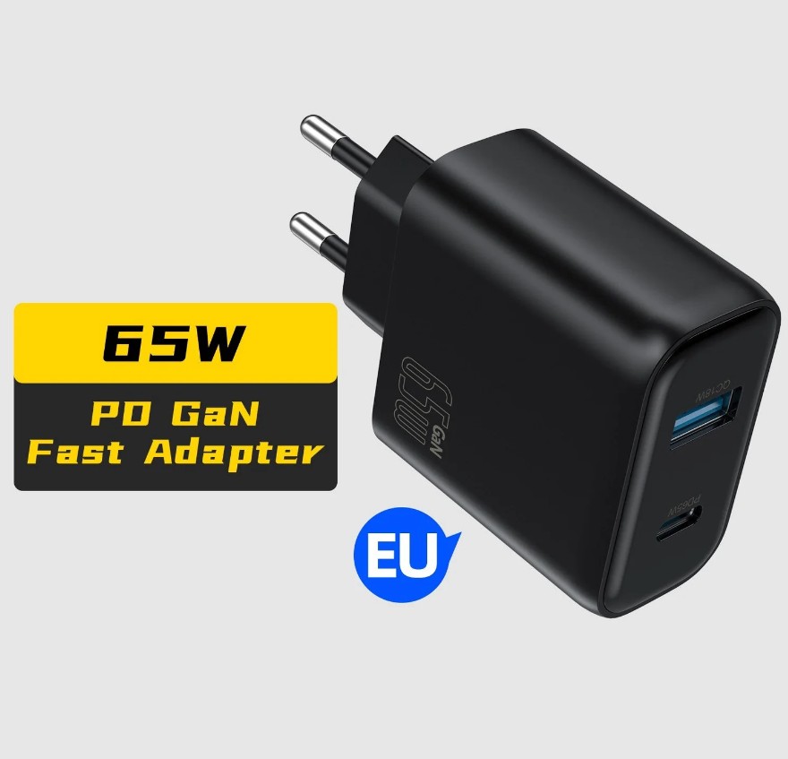 175775330957 شارژر 65W دو پورت USB-C (PD) و USB-A (QC) - تصویر 1
